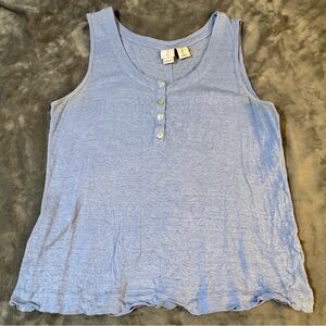 Joie Sky Blue Buttoned Tank Top - 100% Linen

#1406